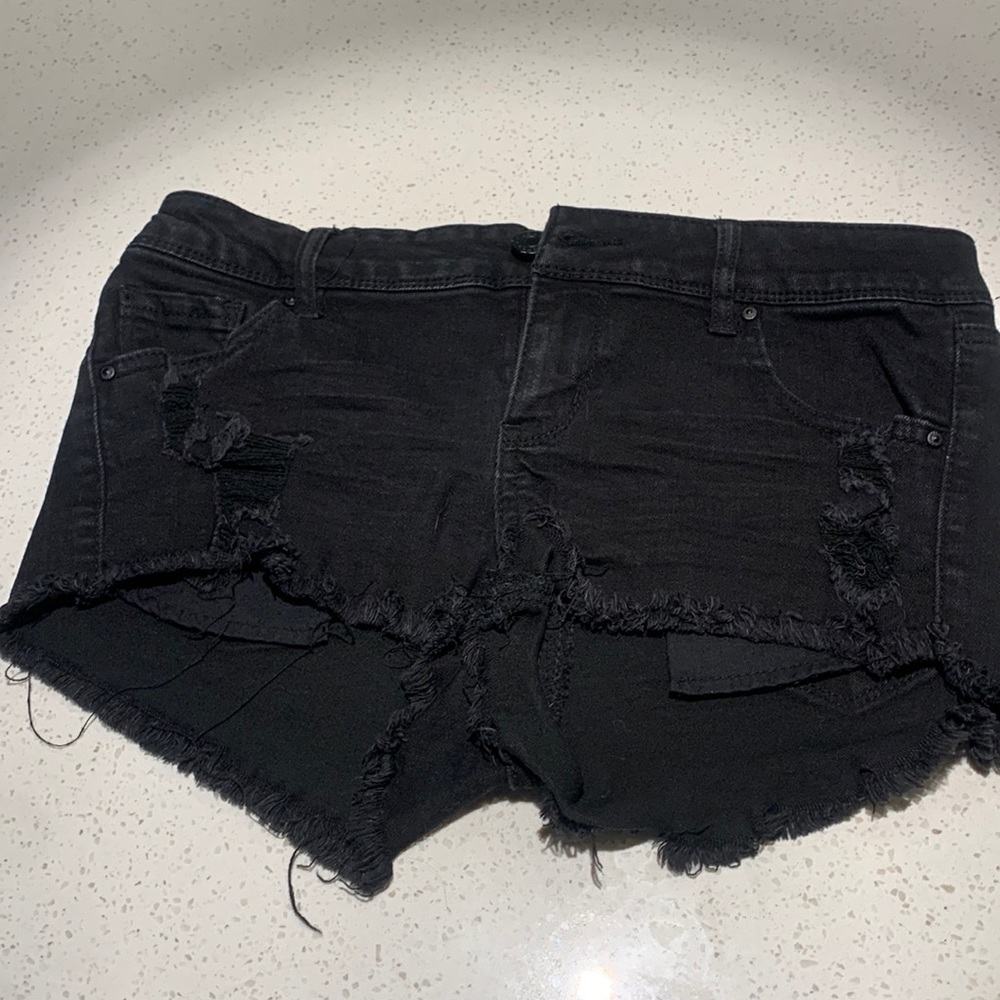 Refuge black denim shorts